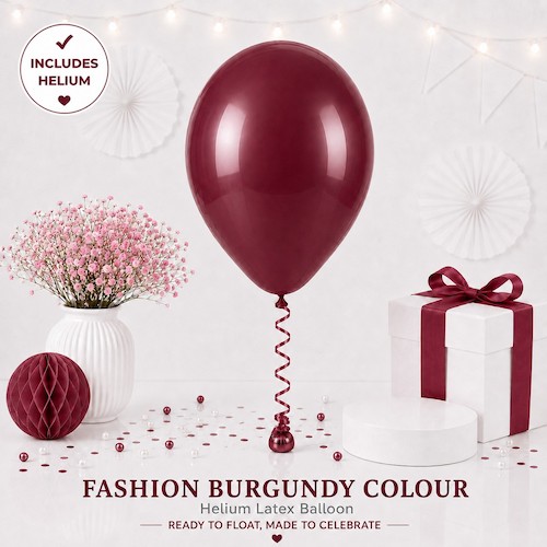 Burgundy Helium Latex Balloon Singapore