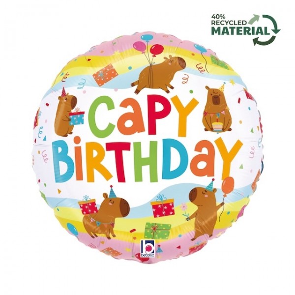 Happy Birthday Capybara Mylar Balloon Singapore