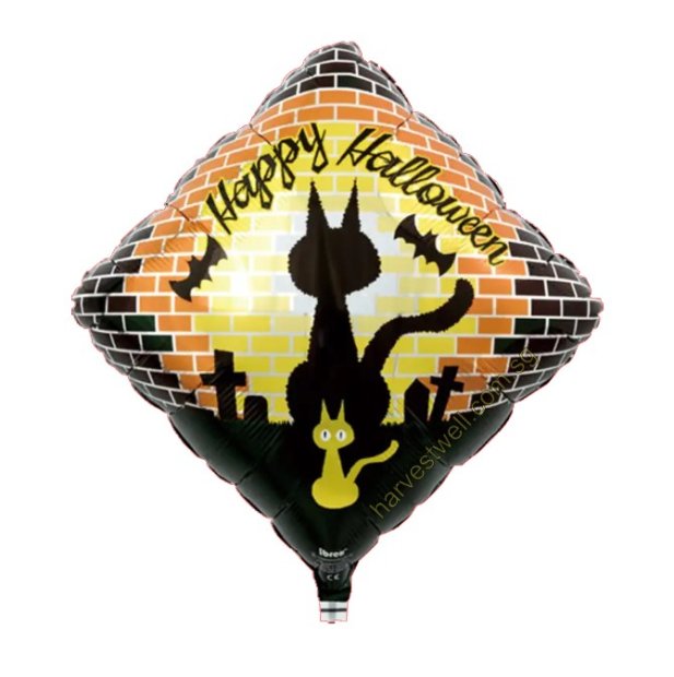 Cat Silhouette Happy Halloween Mylar Balloon Singapore