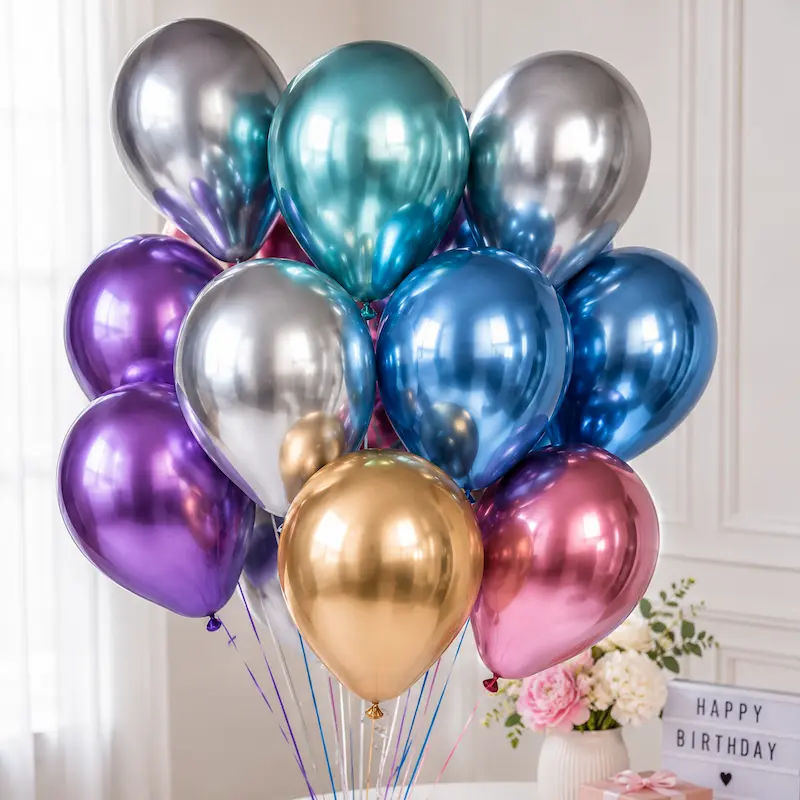 chrome helium latex balloons