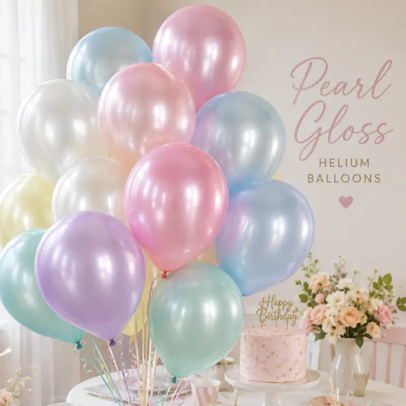 pearl gloss helium balloons