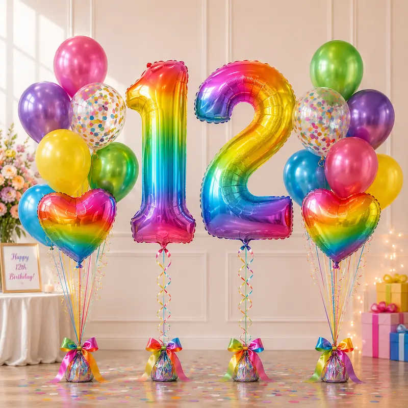 rainbow number mega balloons rainbow number mega balloons