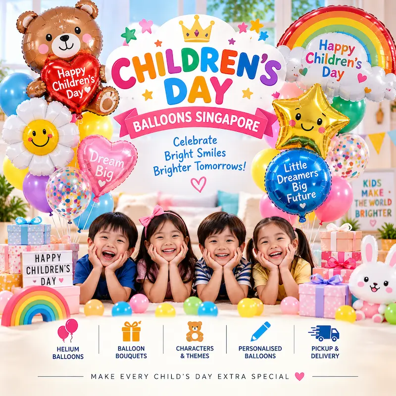 happy children's day balloons