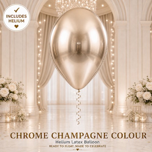 Chrome Champagne Helium Latex Balloon Singapore