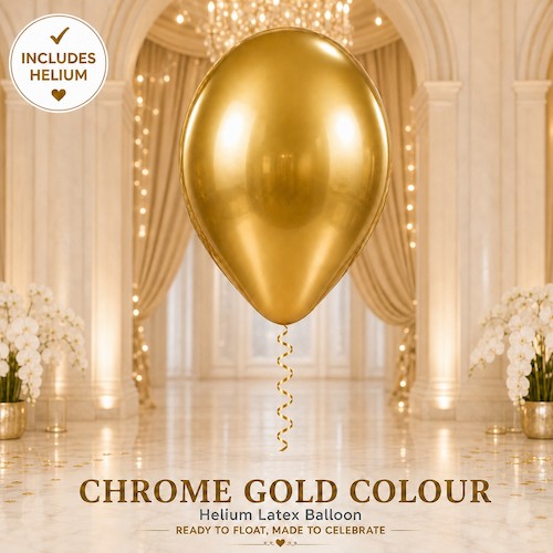 Chrome Gold Helium Latex Balloon Singapore