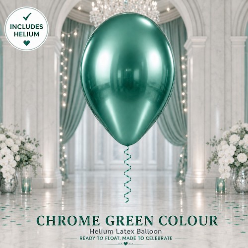 Chrome Green Helium Latex Balloon Singapore