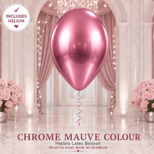 Chrome Mauve Helium Latex Balloon Singapore