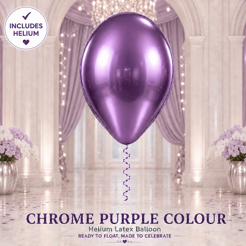 Chrome Purple Helium Latex Balloon Singapore