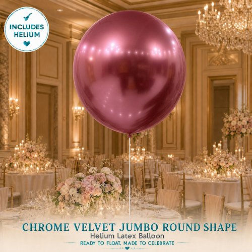 Chrome Velvet Jumbo Round Shape Helium Latex Balloon Singapore