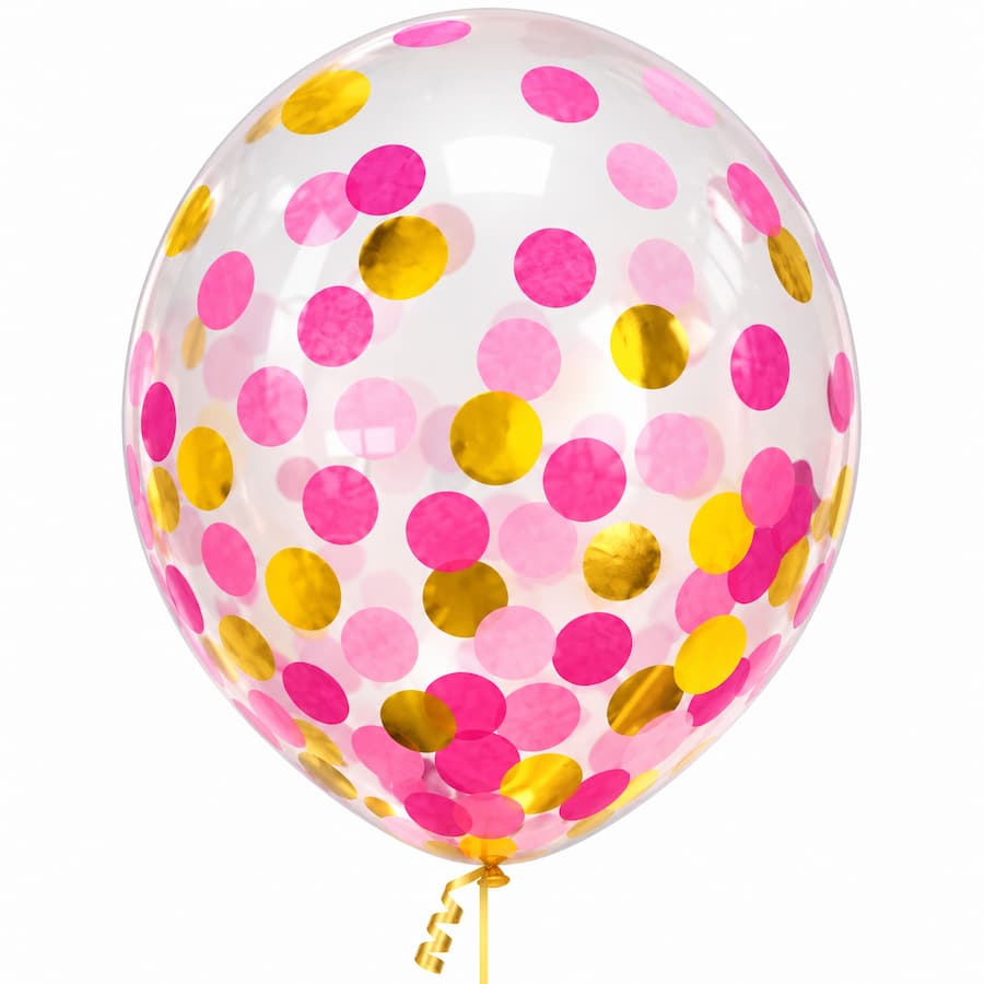 Confetti Pink and Gold Helium Latex Balloon Singapore