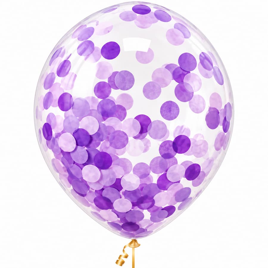Confetti Purple Helium Latex Balloon Singapore
