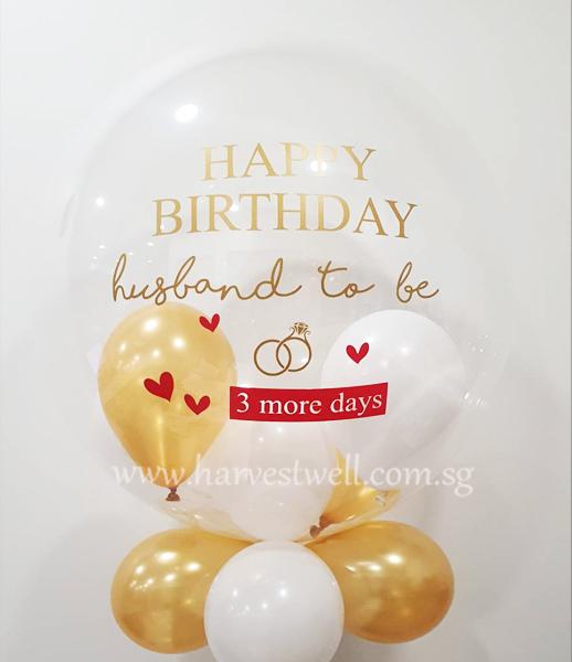Customised Birthday Husband-To-Be Bubble Balloon Singapore