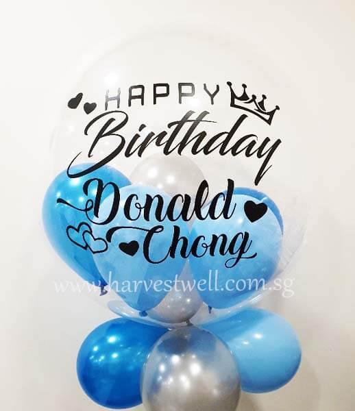 Customised Happy Birthday King Bubble Balloon Singapore