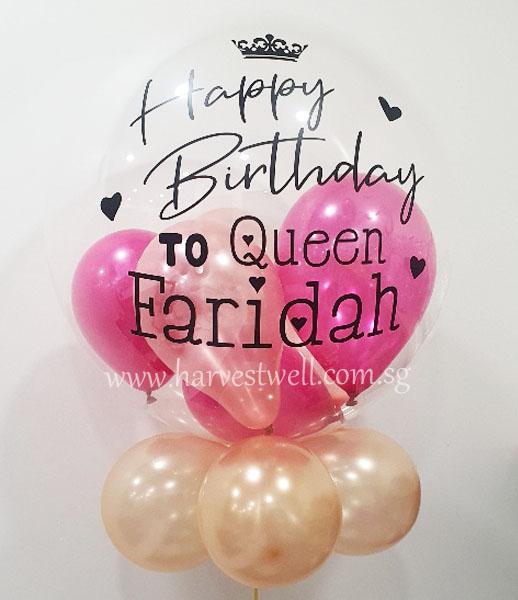 Customised Birthday Classic Queen Bubble Balloon Singapore