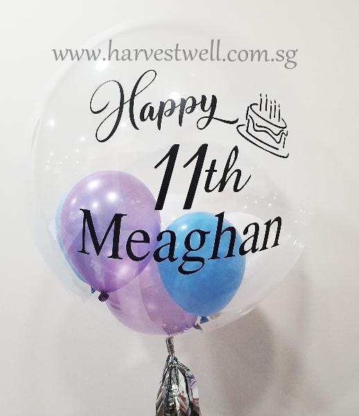 Customised Happy Birthday Cake Bubble Balloon Singapore
