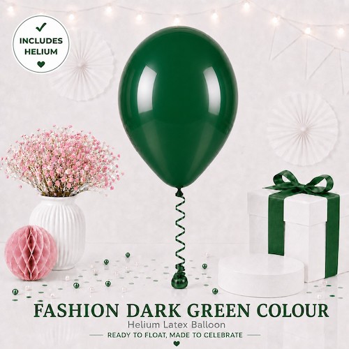Dark Green Colour Helium Latex Balloon Singapore