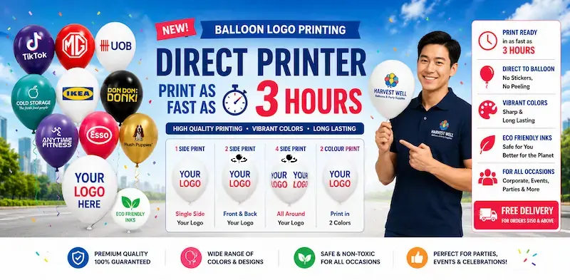 Express Balloon Logo Printing Singapore - Print Ready in as Fast as 3 Hours