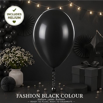 Black Colour Helium Latex Balloon Singapore