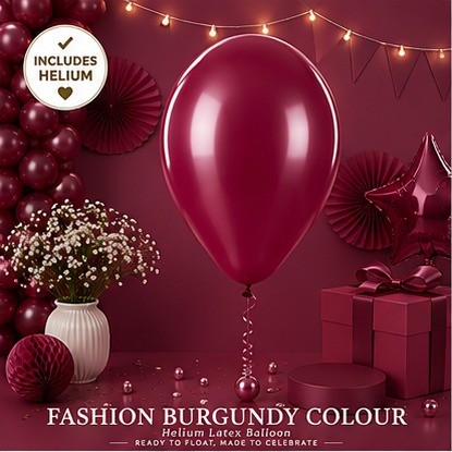 Burgundy Helium Latex Balloon Singapore