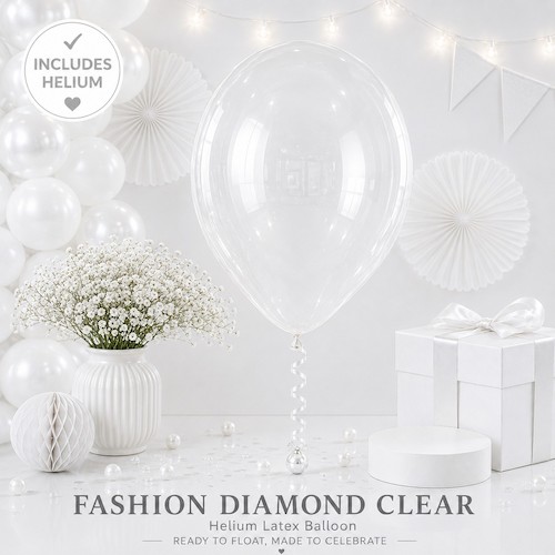 Diamond Clear Helium Latex Balloon Singapore