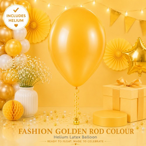 Golden Rod Colour Helium Latex Balloon Singapore