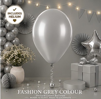 Grey Colour Helium Latex Balloon Singapore