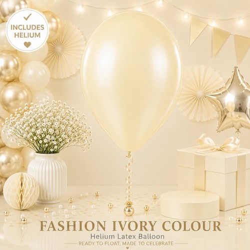 Ivory Colour Helium Latex Balloon Singapore