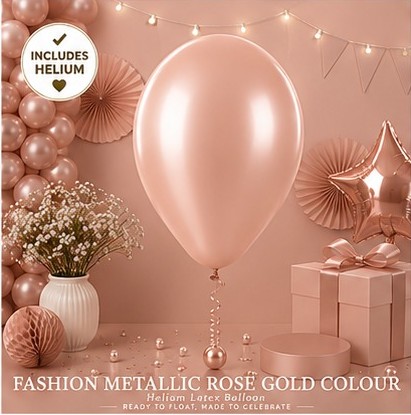 Metallic Rose Gold Helium Latex Balloon Singapore