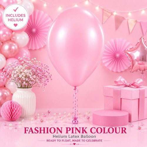 Pink Colour Helium Latex Balloon Singapore