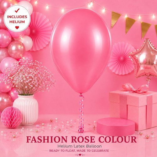 Rose Colour Helium Latex Balloon Singapore