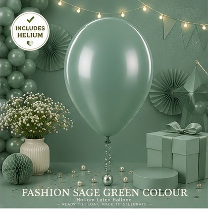 Sage Green Colour Helium Latex Balloon Singapore
