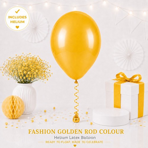 Golden Rod Colour Helium Latex Balloon Singapore