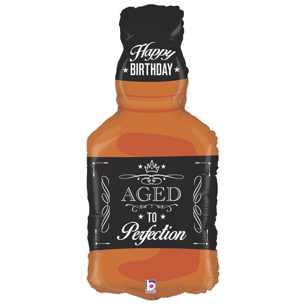 Happy Birthday Whisky Bottle Supershape Foil Balloon Singapore