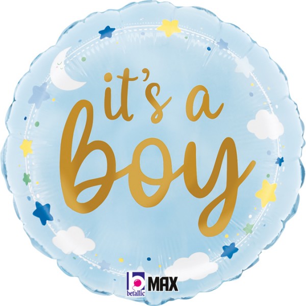 It's a Boy Clouds Round Mylar Balloon Singapore