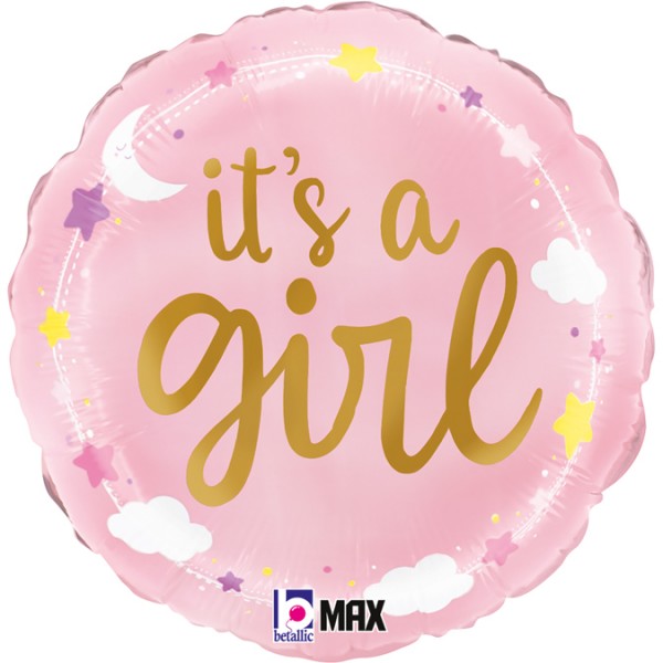 It's a Girl Clouds Round Mylar Balloon Singapore