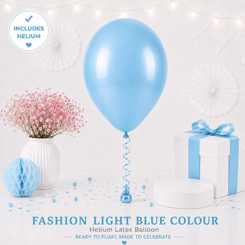 Light Blue Colour Helium Latex Balloon Singapore