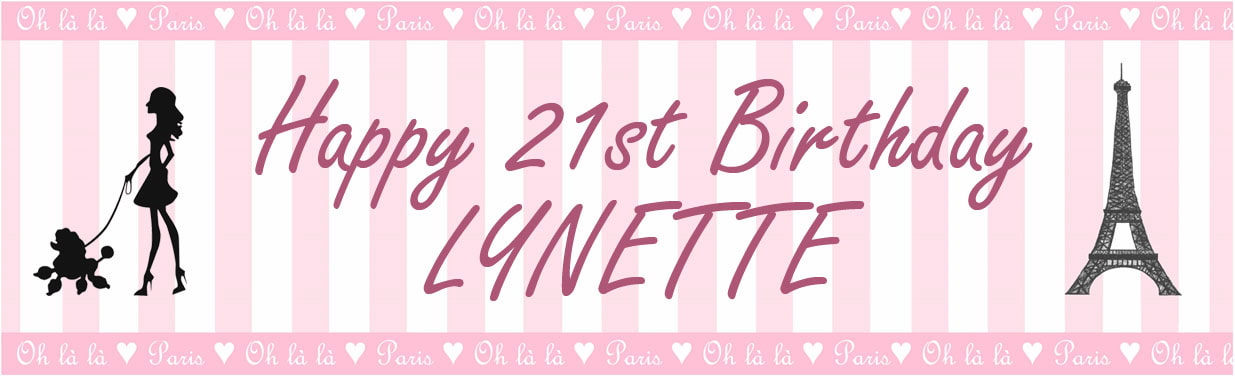 Happy Birthday Love Paris Customized Banner Singapore