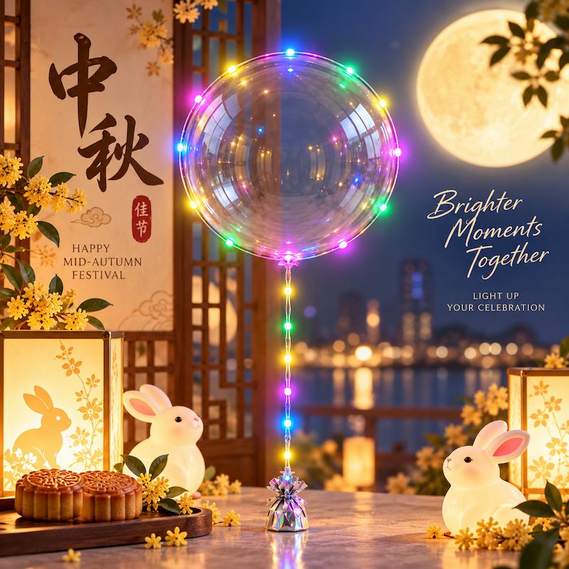 Mid-Autumn Festival LED Bubble Helium Balloon Singapore