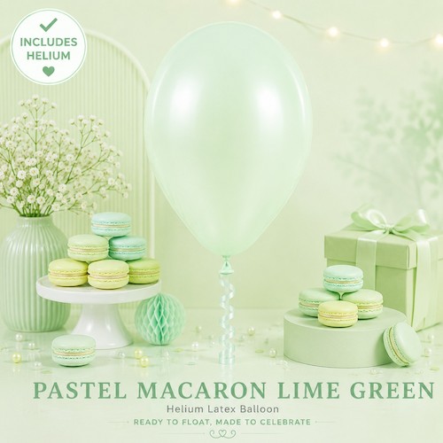 Pastel Macaron LIME GREEN Helium Latex Balloon Singapore