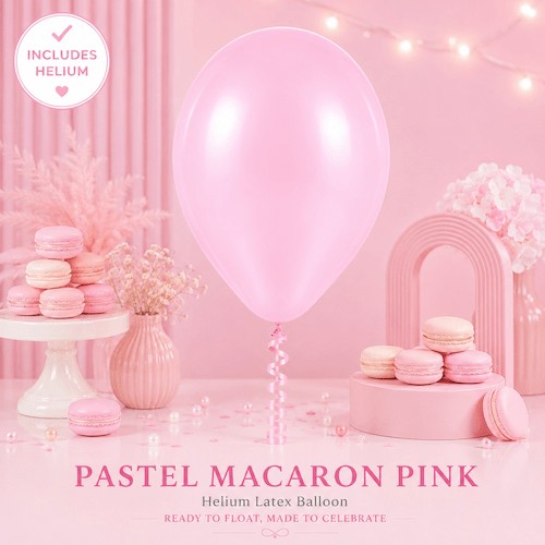 Pastel Macaron PINK Helium Latex Balloon Singapore