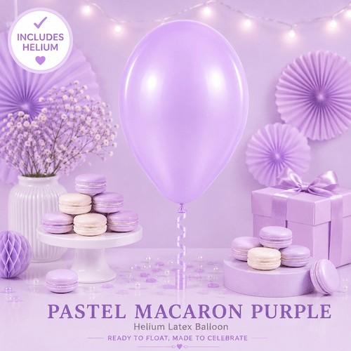 Pastel Macaron PURPLE Helium Latex Balloon Singapore
