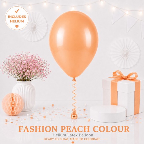 Peach Colour Helium Latex Balloon Singapore