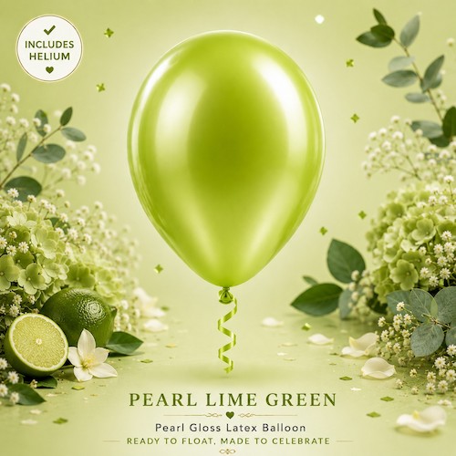Pearl Lime Green Helium Latex Balloon Singapore