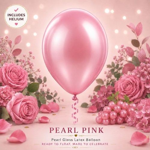 Pearl Pink Helium Latex Balloon Singapore