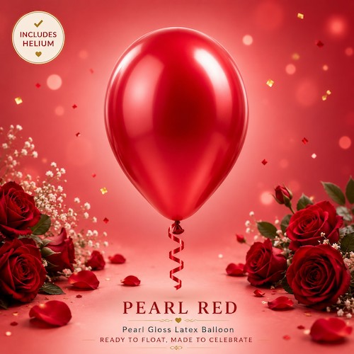Pearl Red Helium Latex Balloon Singapore