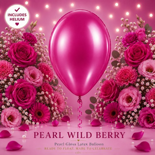 Pearl Wild Berry Helium Latex Balloon Singapore