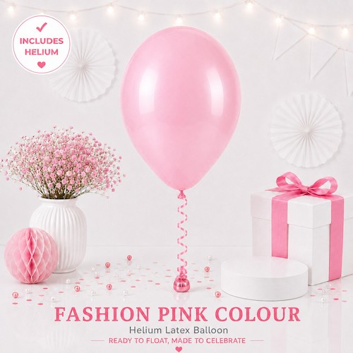 Pink Colour Helium Latex Balloon Singapore
