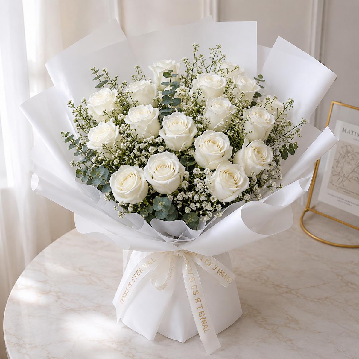 Pure Elegance White Roses Singapore