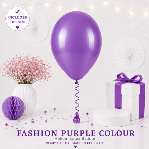 Purple Colour Helium Latex Balloon Singapore