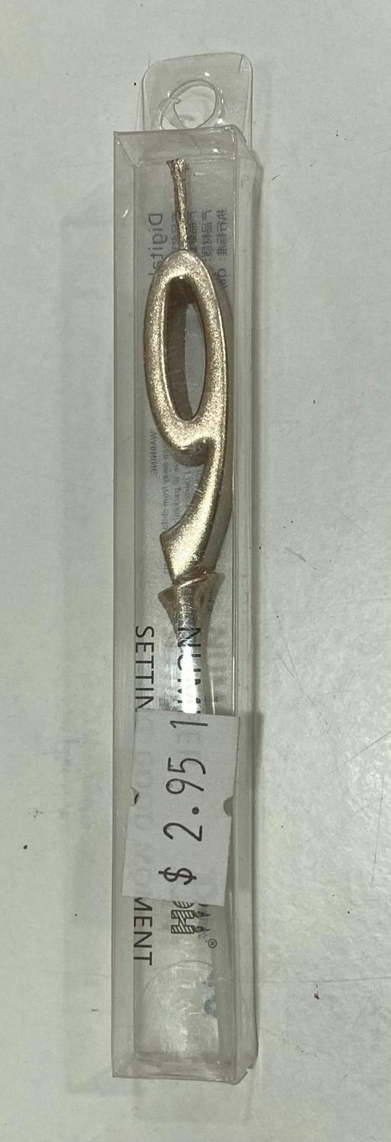 Rose Gold Number 9 Thin Birthday Candle